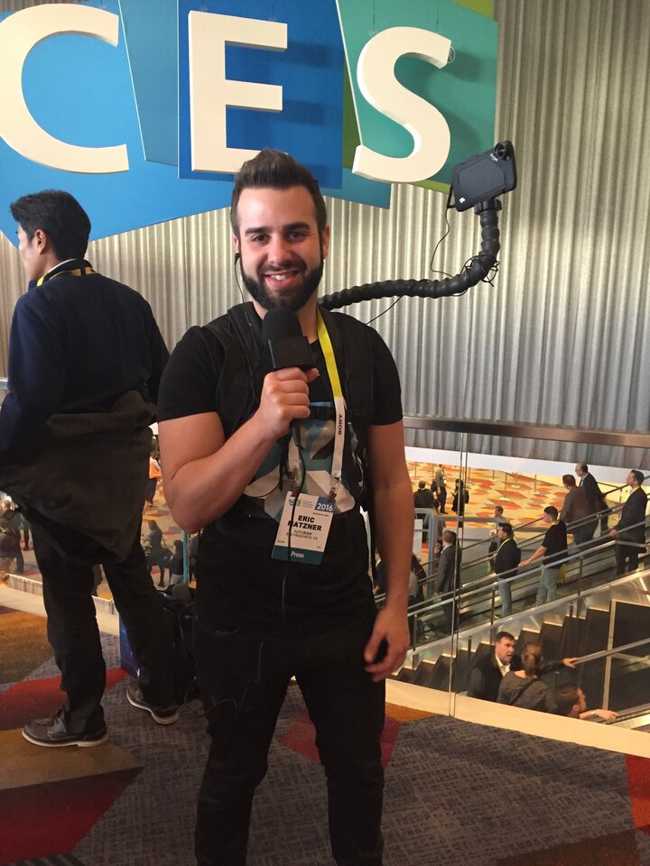 Eric Matzner filming new technology at CES